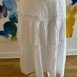 Lane Bryant White Eyelet A-Line Skirt